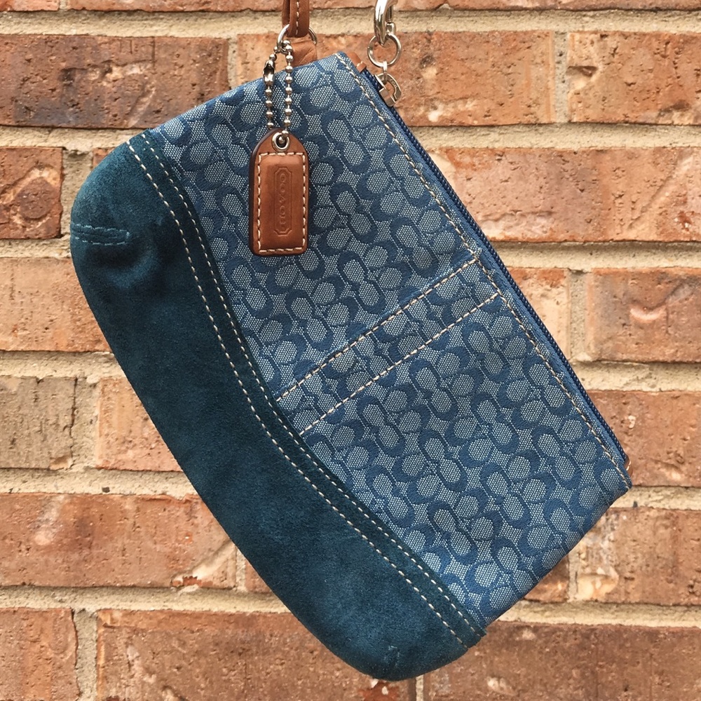 Teal COACH Wristlet